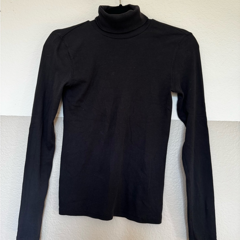 Everlane Black Micro-rib Turtleneck